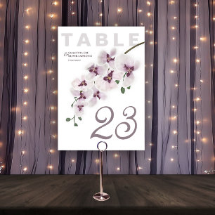 Moderne Orchideeën Charm Bruiloft Tafel Nummerkaar Kaart