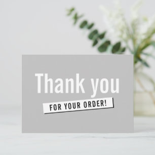 MODERNE ORDE INSERT business dank u effen grijs Bedankkaart