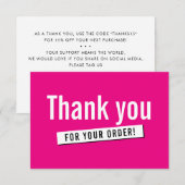 MODERNE ORDE INSERT business dank u heet roze Bedankkaart (Voorkant / Achterkant)