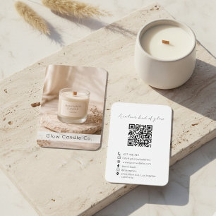 Moderne Organische Handgemaakte Kaars QR-code Visitekaartje