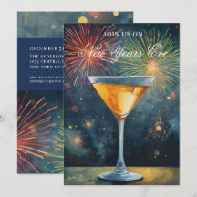 Moderne Oud en Nieuw-feest uitnodiging
