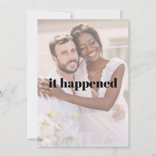 Moderne, oude foto gewoon gehuwde receptie kaart