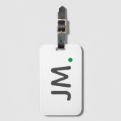 Moderne oude Initialen | Minimalistisch groen mono Bagagelabel (Voorkant (verticaal))