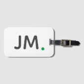Moderne oude Initialen | Minimalistisch groen mono Bagagelabel (Voorkant (horizontaal))