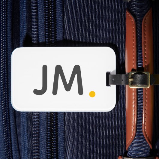 Moderne oude Initialen | Steenmosterdmonogram Bagagelabel (Voorkant Insitu 4)
