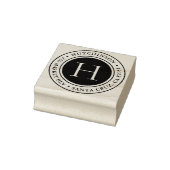 Moderne, oude monogram Ronde Adres Rubberstempel (Stempel)