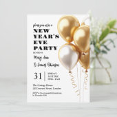 MODERNE oudejaarsavond viering gouden ballonnen Kaart (Staand voorkant)