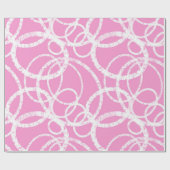 Moderne Ovale Cirkel Roze Wit Cadeaupapier (Vlak)