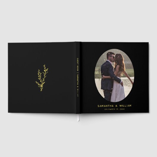 Moderne ovale foto bruiloft gastenboek (Volledig)