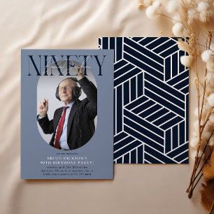 Moderne ovale foto & handtekening 90ste verjaardag kaart