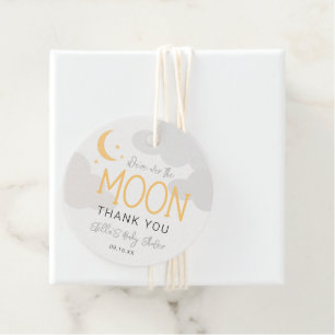Moderne Over The Moon Baby Shower Bedankjes Labels