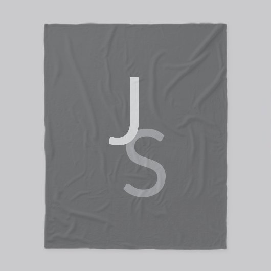Moderne overlappende gemonogrammeerde initialen | fleece deken