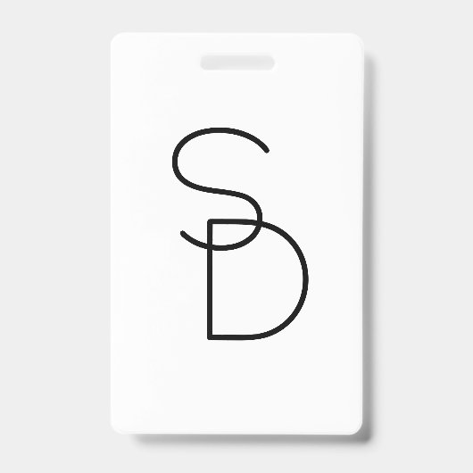 Moderne Overlappende Initialen Badge (Voorzijde)