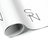 Moderne Overlappende Initialen Cadeaupapier (Rol Hoek)
