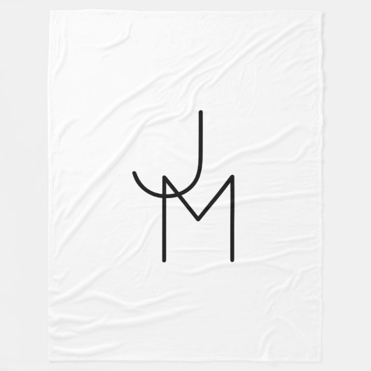 Moderne Overlappende Initialen Fleece Deken (Voorkant)