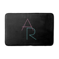 Moderne overlappende Initialen | Roze Turquoise Bl