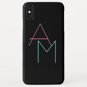 Moderne overlappende Initialen | Roze Turquoise Bl Case-Mate iPhone Case (Achterkant)