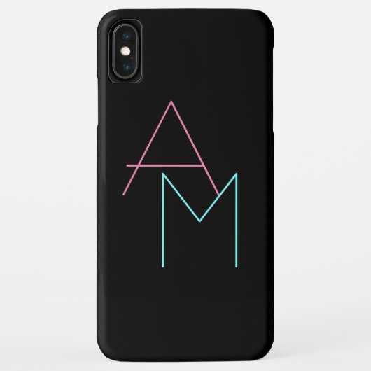 Moderne overlappende Initialen | Roze Turquoise Bl Case-Mate iPhone Case (Achterkant)