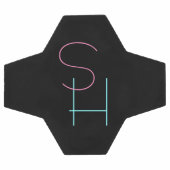 Moderne overlappende Initialen | Roze Turquoise Bl Voetbal (Enkel)