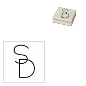 Moderne overlappende initialen 	rubberstempel (Gestempeld)