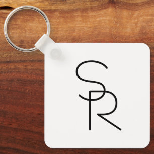 Moderne Overlappende Initialen Sleutelhanger
