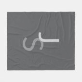 Moderne overlappende monografische Initialen | Gra Fleece Deken (Voorkant (Horizontaal))