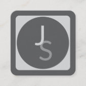 Moderne overlappende monografische Initialen | Gra Vierkante Visitekaartje (Voorkant)