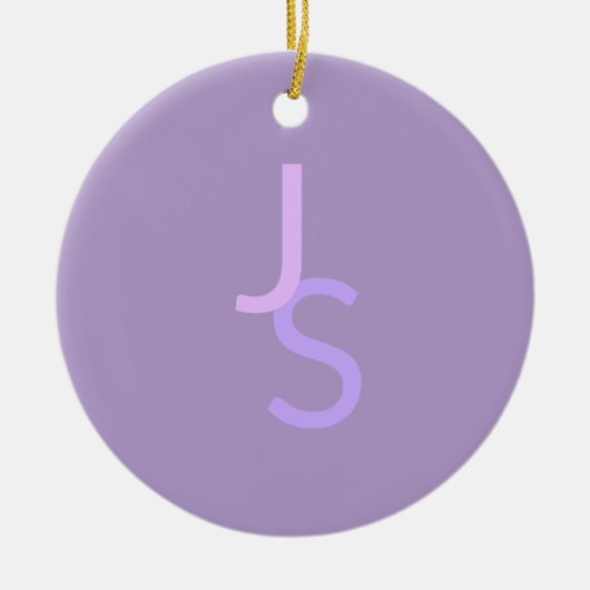 Moderne overlappende monografische Initialen | Paa Keramisch Ornament (Voorkant)