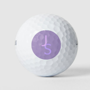Moderne Overlappende Monogram Beginletters Paars Golfballen