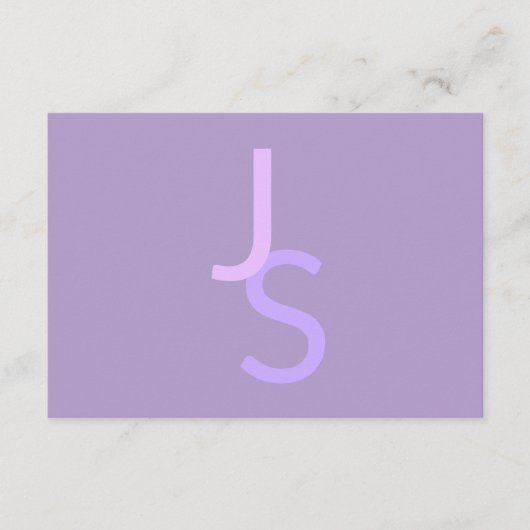 Moderne Overlappende Monogram Beginletters | Paars Informatiekaartje (Voorkant)