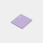 Moderne Overlappende Monogram Beginletters | Paars Post-it® Notes (Schuin)