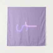 Moderne Overlappende Monogram Beginletters | Paars Wandkleed (Voorkant (horizontaal))