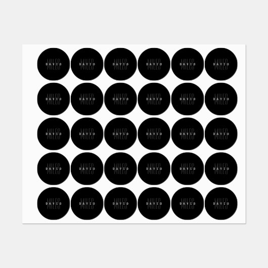 Moderne Overlappende Naam & Achternaam Labels (Vel)