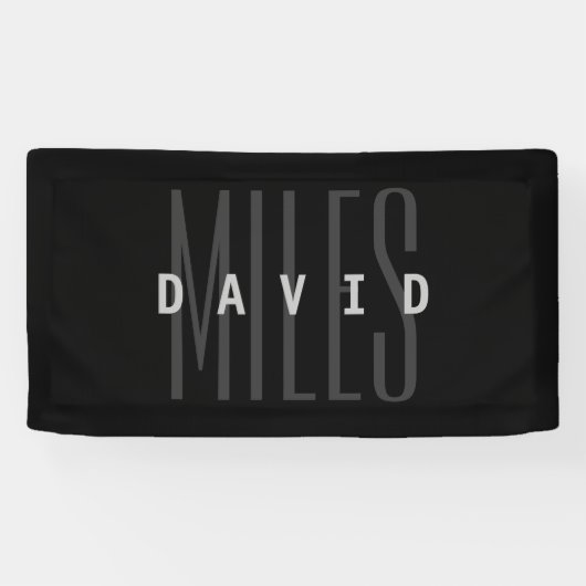 Moderne Overlappende Naam & Achternaam Spandoek (Horizontaal)