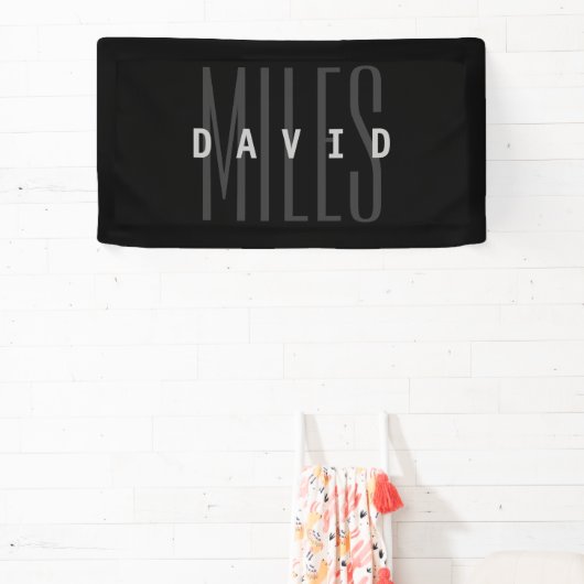 Moderne Overlappende Naam & Achternaam Spandoek (Insitu)