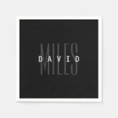 Moderne overlappende naam en achternaam servet (Voorkant)