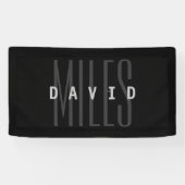 Moderne overlappende naam en achternaam spandoek (Horizontaal)