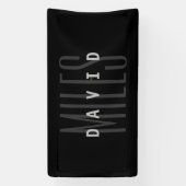 Moderne overlappende naam en achternaam spandoek (Verticaal)