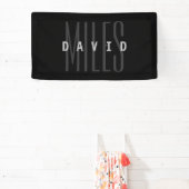 Moderne overlappende naam en achternaam spandoek (Insitu)