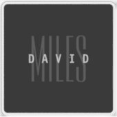 Moderne overlappende naam en achternaam sticker (Voorkant)