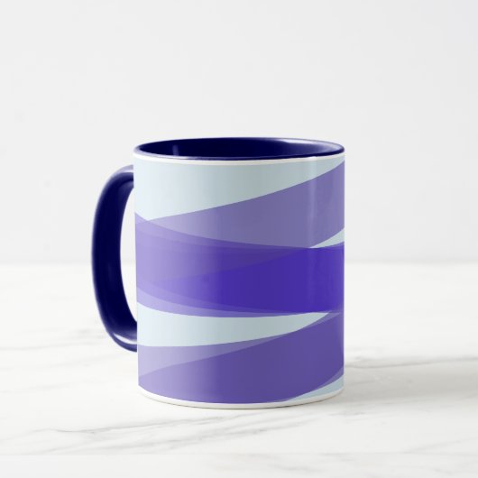 Moderne overlappende Paarse strepen Mok (Voorkant links)