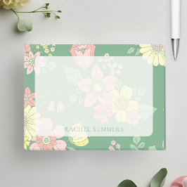 Moderne Overlay Boho Bloemen Kleurrijk Post-it® Notes