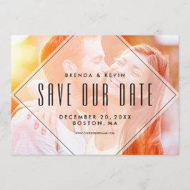 Moderne overlay | Foto Opslaan Datum bekendmaking Save The Date