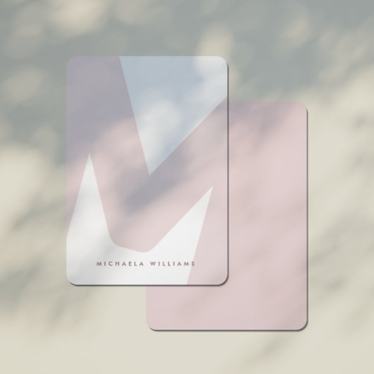 Moderne, overmaatse monogrammen Initiaal & naam Op Notitiekaartje