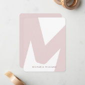 Moderne, overmaatse monogrammen Initiaal & naam Op Notitiekaartje (Voorkant / Achterkant in situ)