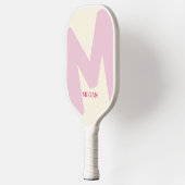 Moderne Oversized Monogram Initiaal & Naam Pickleball Paddle (Links)