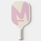 Moderne Oversized Monogram Initiaal & Naam Pickleball Paddle (Achterkant)