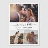 Moderne paar foto collage bruiloft opslaan van de magnetische uitnodiging (Voorkant)