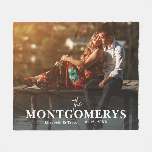 Moderne Paar Foto Fleece Deken (Voorkant (Horizontaal))