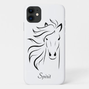 Moderne paard silhouet beeld kunst op wit iPhone 11 hoesje